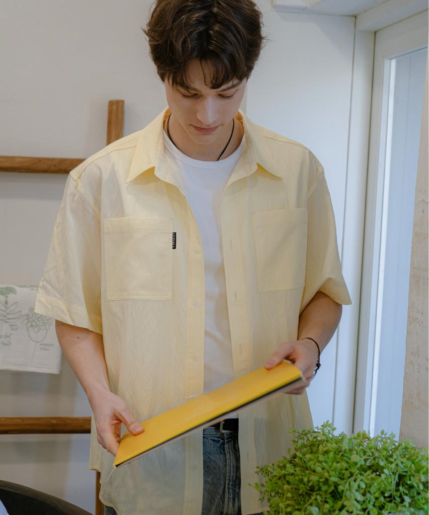 Leunnes Breeze Linen Short-Sleeve Shirt / Lemon