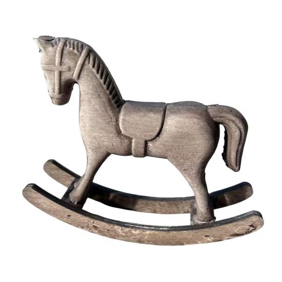 

Деревянная фигурка лошадки-качалки, ретро миниатюрная лошадка, деревенское настольное украшение, статуэтка лошадки-качалки для дома, центральный элемент для стола, полка, шкаф F