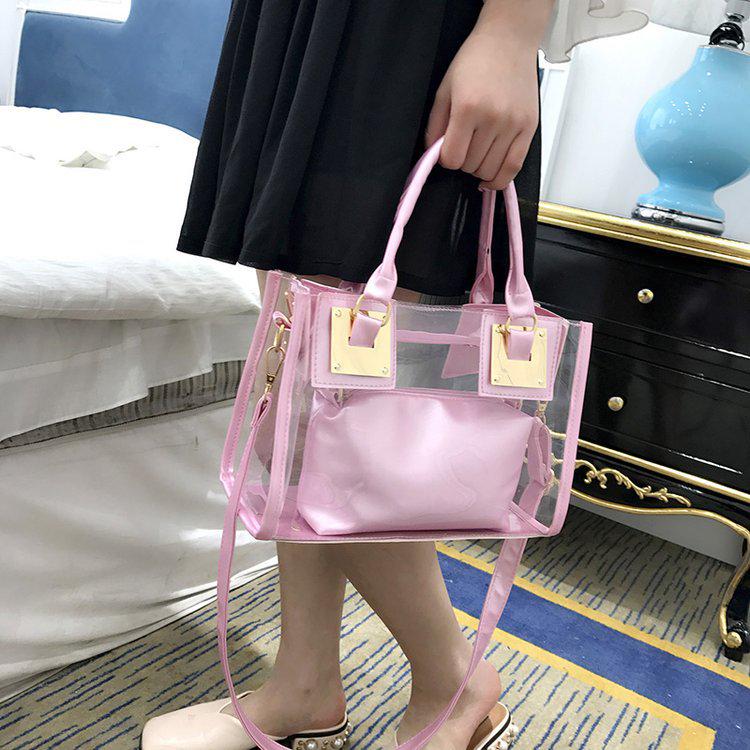 2025 Summer Women's Beach Bag: Korean Style Transparent Jelly Crossbody & Shoulder Mother-Child Handbag
