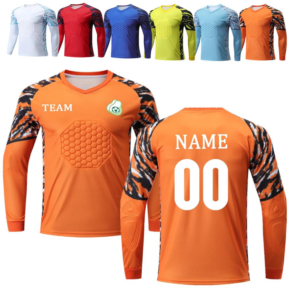 Custom Padded Goalie Jersey Soccer Goalie Shirt Personalized Goalkeeper Uniform Goalkeeper Kit for Kids Boys Youth Adults
