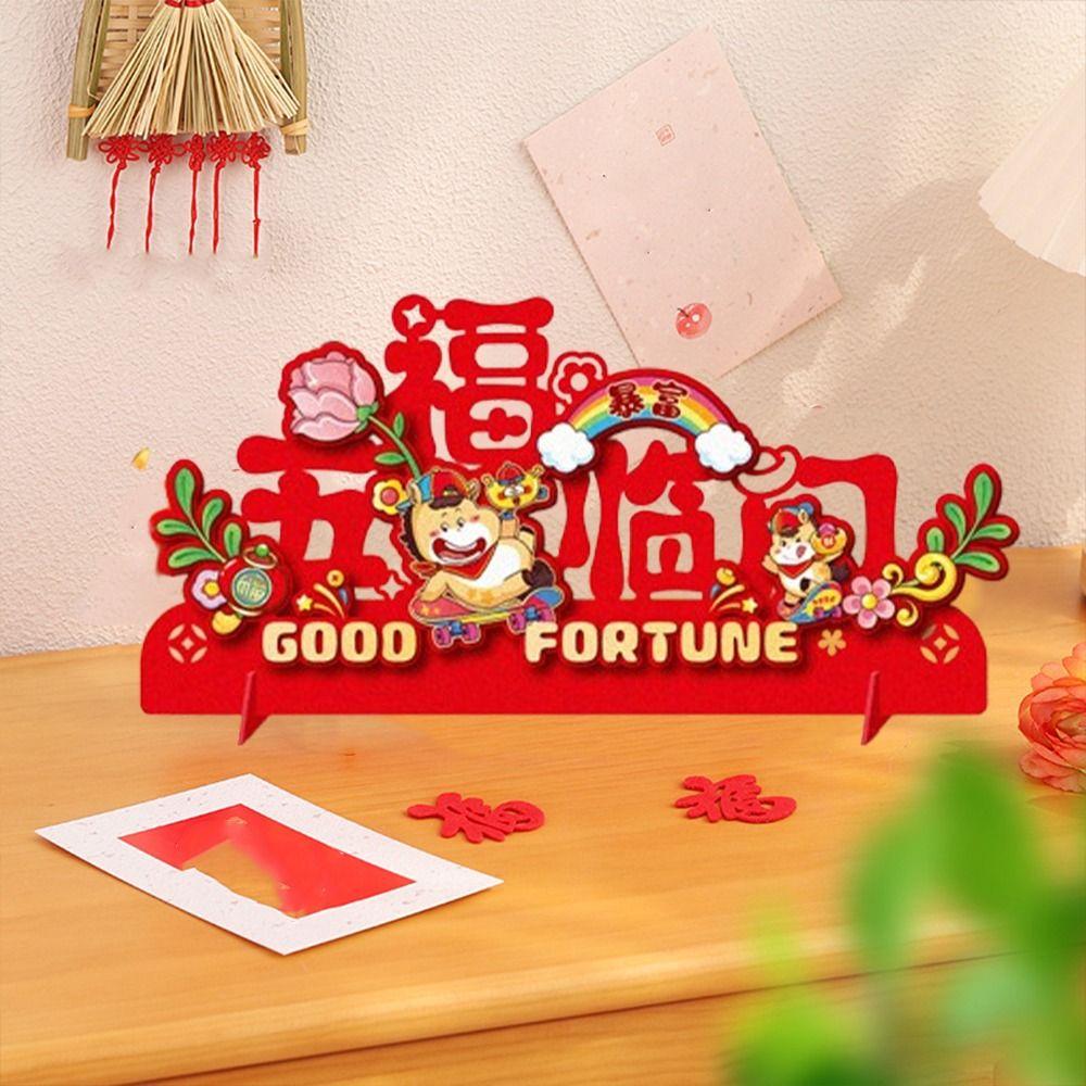 Cartoon Horse Year Desktop Ornament Zodiac Horse Fu Character Ornament  Festive Present