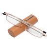 Mini Portable Reading Glasses with Tube Case Men Women Spring Hinge Anti Eyestrain Computer Presbyopia Eyeglasses 1.0~4.0x