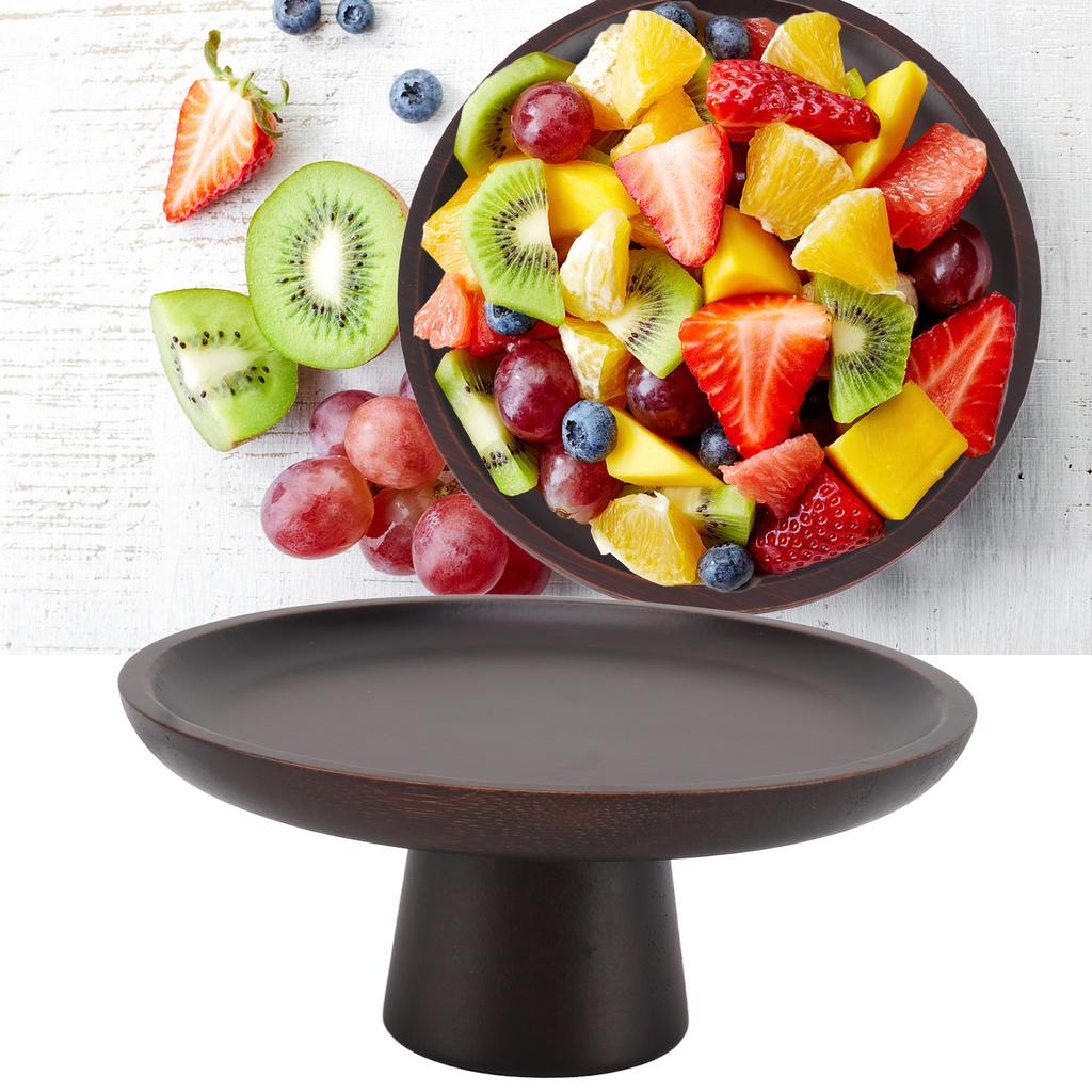 Einfache Hohe Obstplatte Haushalt   Holz Rund Hoch Obstkuchen Tablett Hohe Obstschale