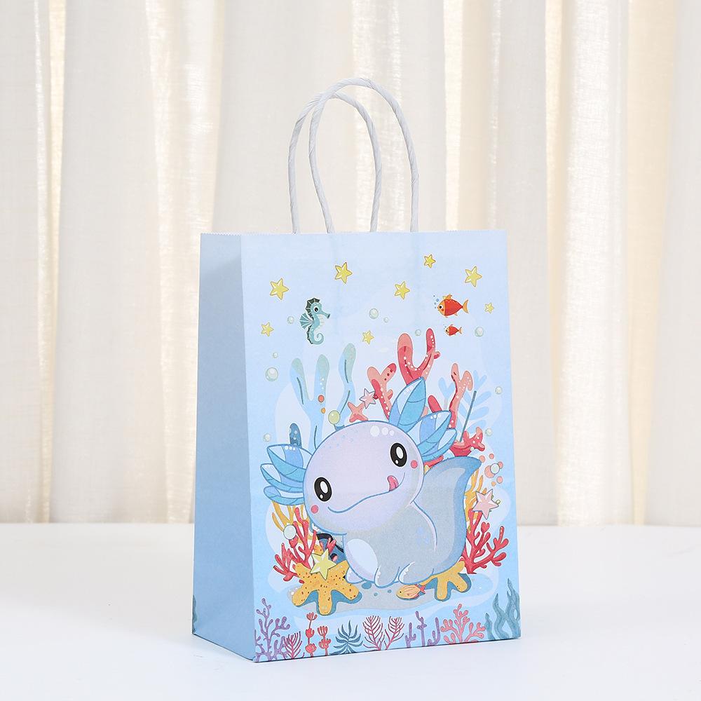 StoBag Ocean Axolotl Gift Bags Underwater Theme Party Treat Bags for Kids Birthdays and Sea Animal Events