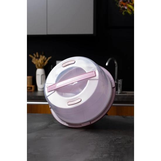 

Контейнер для хранения пирога пирога Pyrex с закрывающейся крышкой розовый