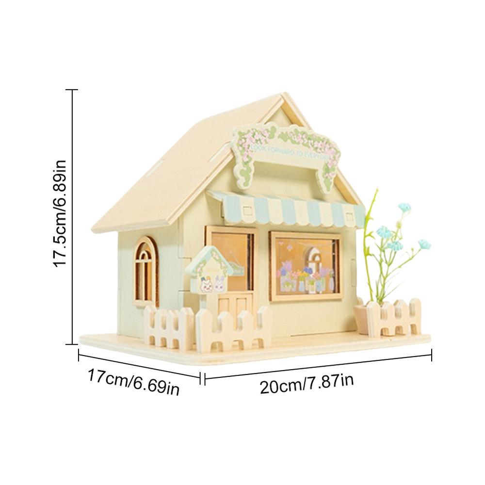 Led Night Light For Kids Nightstand LED Night Lamp Wooden Cottage Shape Doll House Model Night Light Bedroom Table Lamp For Desk