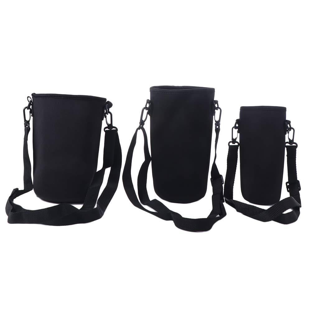 18/36/64oz Sport Cup Covers Bag Black Strap Water Bottle Cover Bag Insulated Portable Water Bottle Carrier Water Bottle