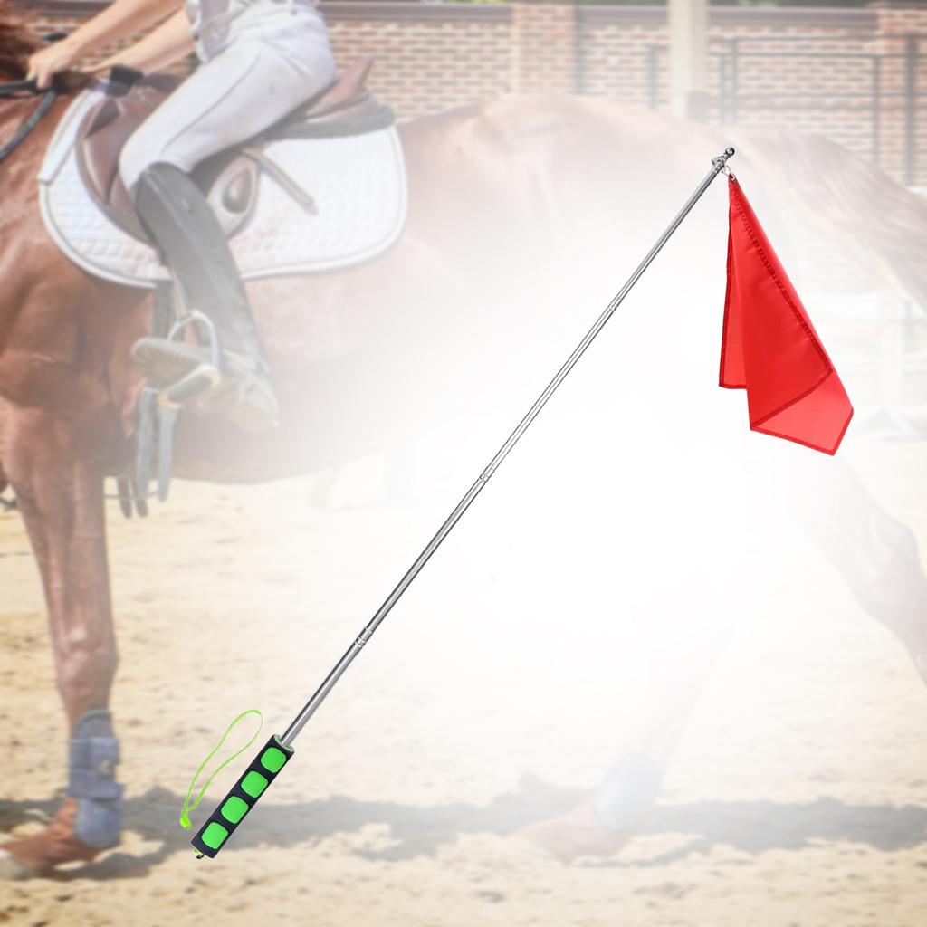 1 Stück Pferdetrainingsfahnen mit Teleskopfahnenstangen, tragbare Reittrainingsfahnen aus Nylon, Pferdetrainingsausrüstung