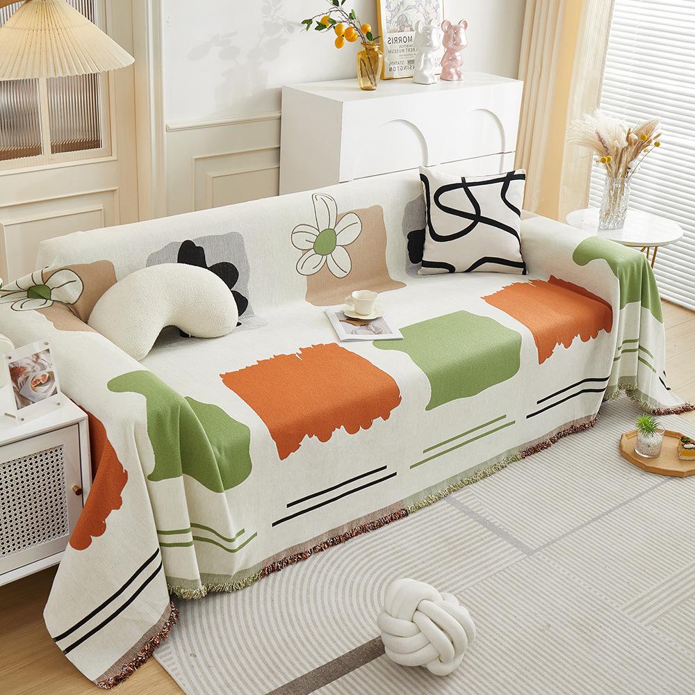 Thick Chenille Fabric Sofa Towel Simple Modern Geometric All-Inclusive Sofa Cover Cloth Anti-Scratching Universal Cover Cover
