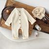 Koreanischer Baby einfarbiger Strick-Jumpsuit - Herbst/Winter Strampler für Jungen und Mädchen