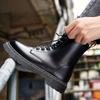 Martin boots lente nieuwe casual Britse leren schoenen leren laarzen hoge top martin boots schoenen één