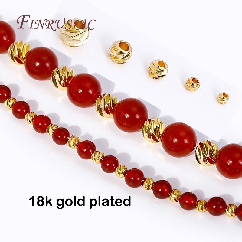 2,5 mm-6 mm, Mellanläggspärlor för smyckestillverkning, 18K Guldfärgade Mellanlägg för Pärlor, Metallseparatorpärlor, Lyxiga Smyckestillbehör