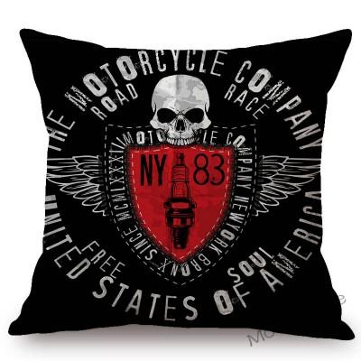 Vintage Motorcycle Club Legendary Rider Letter Print Home Decoration Art Sofa Throw Pillow Case Retro Motorbike Cushion Cover