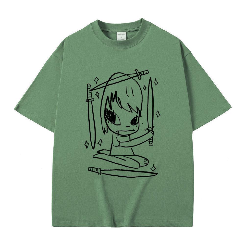 Yoshitomo Nara Graphic Tshirt Summer Unisex Women Casual High Quality Soft Cotton T Shirts Male Fashion Funny Tshirt Streetwear