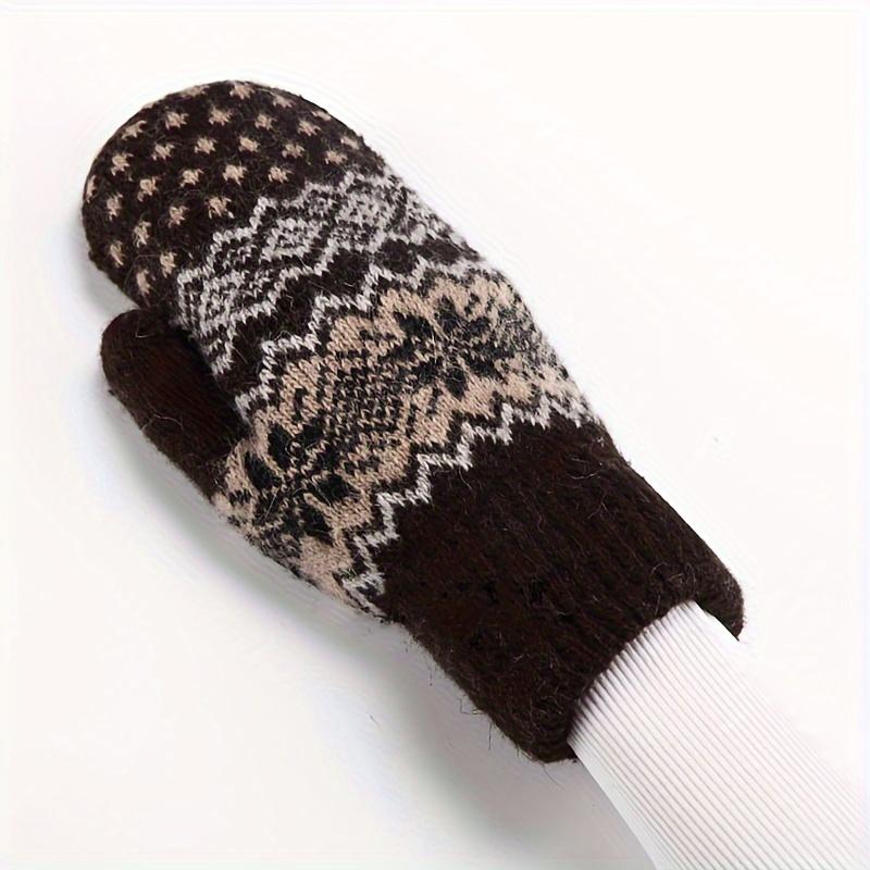 1 пара мужских зимних плюшевых толстых теплых варежек для парных велоспорта, защищающих от холода, вязаных перчаток