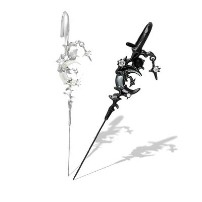 1 Pair Ear Needles Myth of The Moon Punk Rock Dark Style Individual