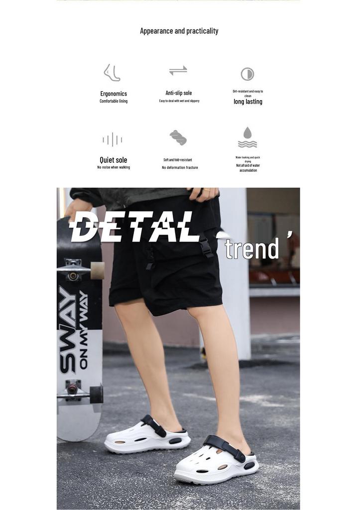 2025 Men's Summer Wear-Resistant Sports Clogs: Outdoor Closed-Toe Beach Sandals with Cushioned Comfort.