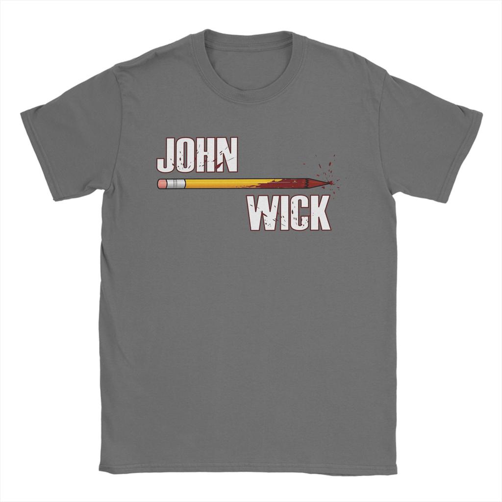 Men Movie John Wick Pencil T Shirts  Cotton Tops Funny Short Sleeve Crewneck Tees Gift Idea T-Shirts