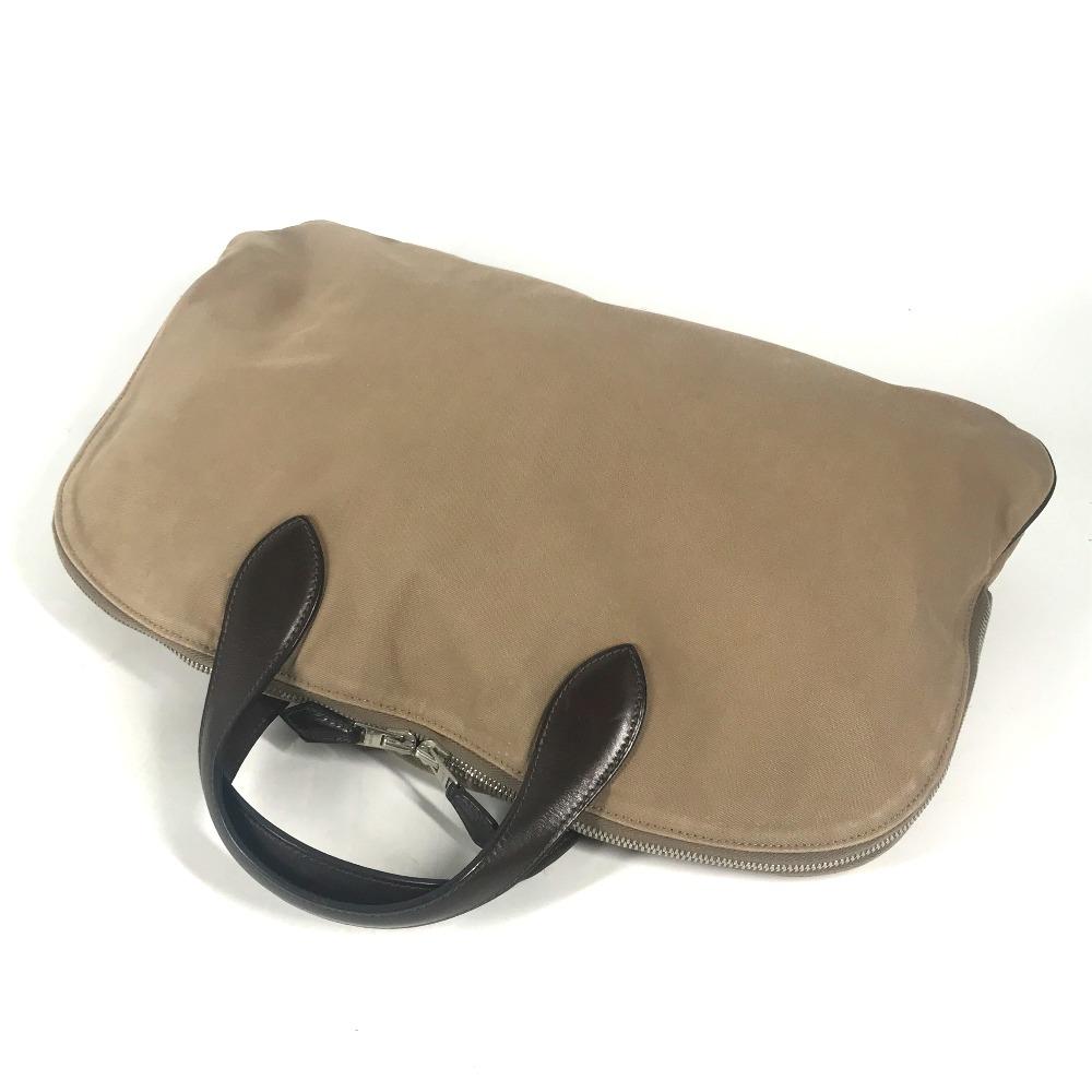 HERMES Edit 42 Tote Bag Business Bag Hand Bag Leather/Canvas Beige/Dark brown