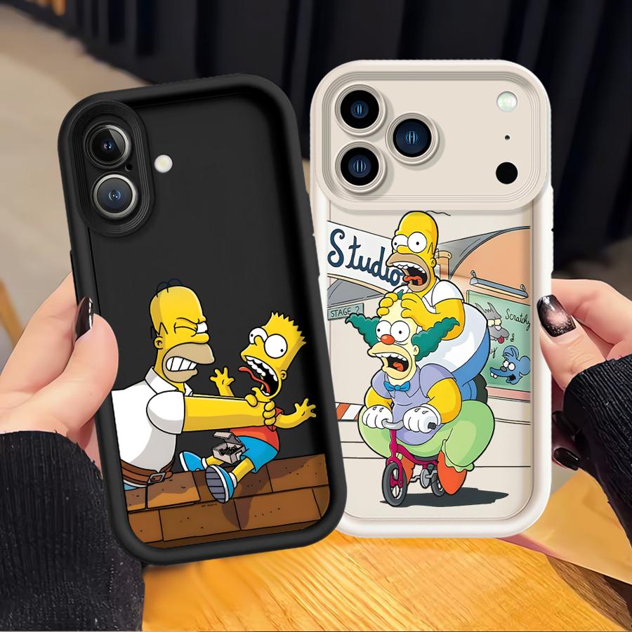 Phone Cover Case for Apple iPhone 17 Pro Max 16e 13 Mini 11 12 16 XR 14 Plus XS Air 15 The Simpsons Homer Bart