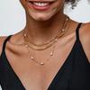 Wind Natural Baroque Pearl Three-Layer Necklace for Women 18K Gold-plated, Colorfast, and a Hot-selling Item In Europe and the US
