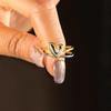 New Ttrendy Heart Rings for Women Simple Double Color Heart Ring Wedding Anniversary Gift