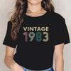 Vintage 1983 Print TShirt Women Summer Casual Short Sleeve Crew Neck Tops Harajuku Streetwear Fashion Womens Breathable Tshirt