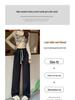 Women's High Waist Wide Leg Gray Sweatpants - Spring/Autumn