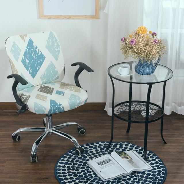 

Чехол на компьютерное кресло с принтом, чехол для офисного стула из спандекса, набор из 2 предметов для спинки и сиденья стула 2pcs seat cover