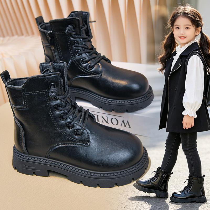Warme gefütterte Kinder Martin Boots Hohe Schuhe Für die Schule Gehen und Tägliche Aktivität Jugend Alltagsschuhe Lässige Spielschuhe Größen 26-37