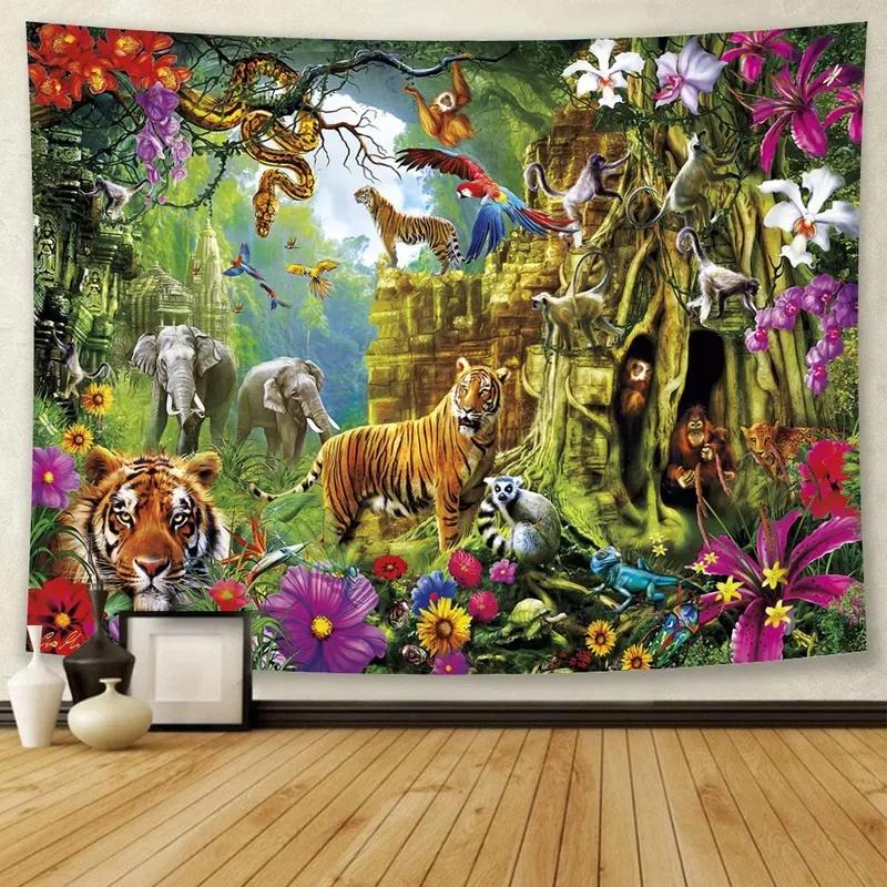 Forest Animal Tiger Decorative Tapestry Office Living Room Decor Home Wall Tapestry