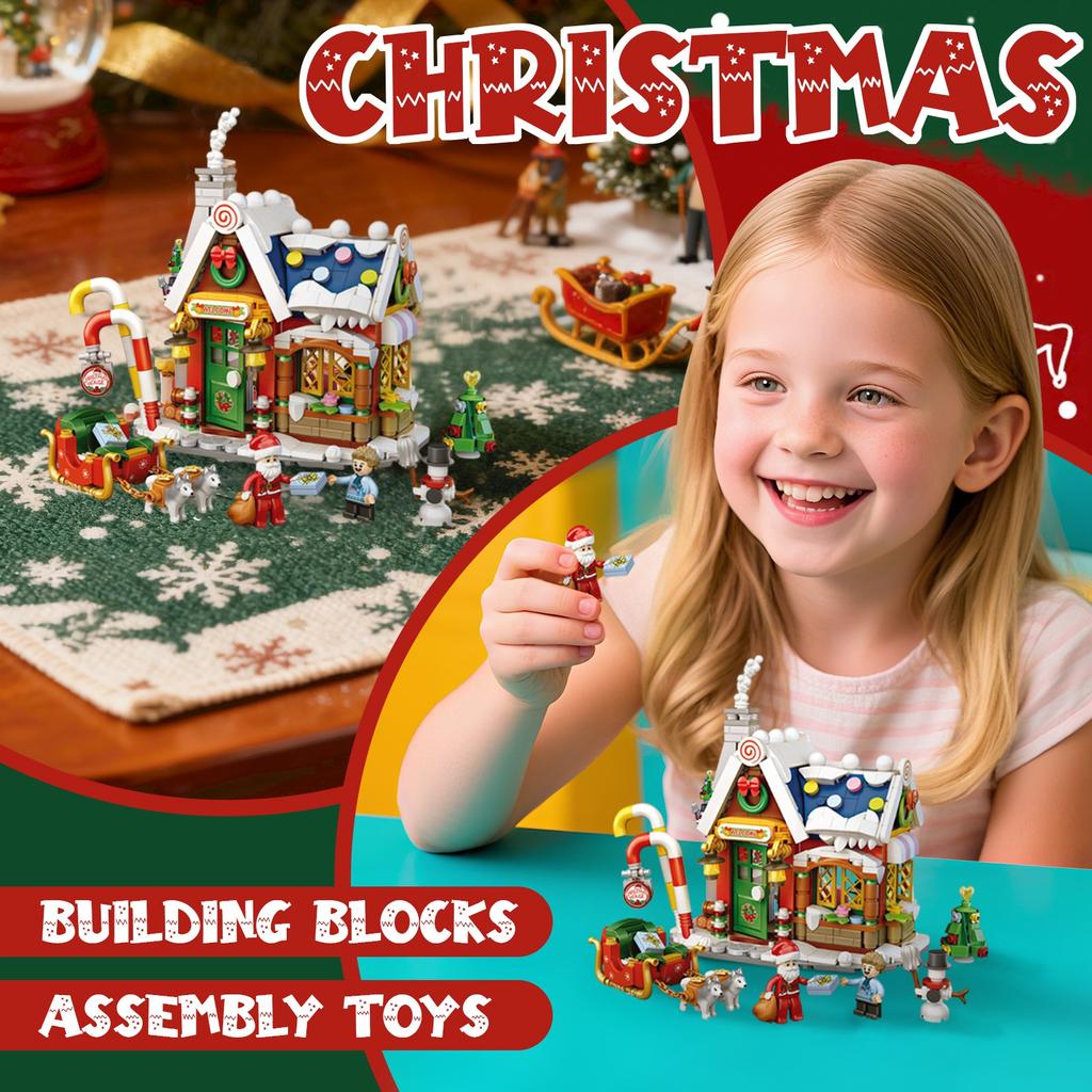 Christmas Small House Small ParticleAssembly Building Block House Toys