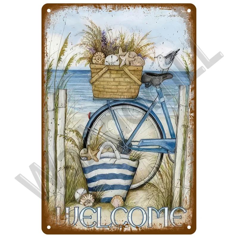 Vintage Flowers For Garden Decorations Retro Metal Sign Home Wall Art Mural Tin Sign Room Decor Plaque Plate Gift Farm Painting