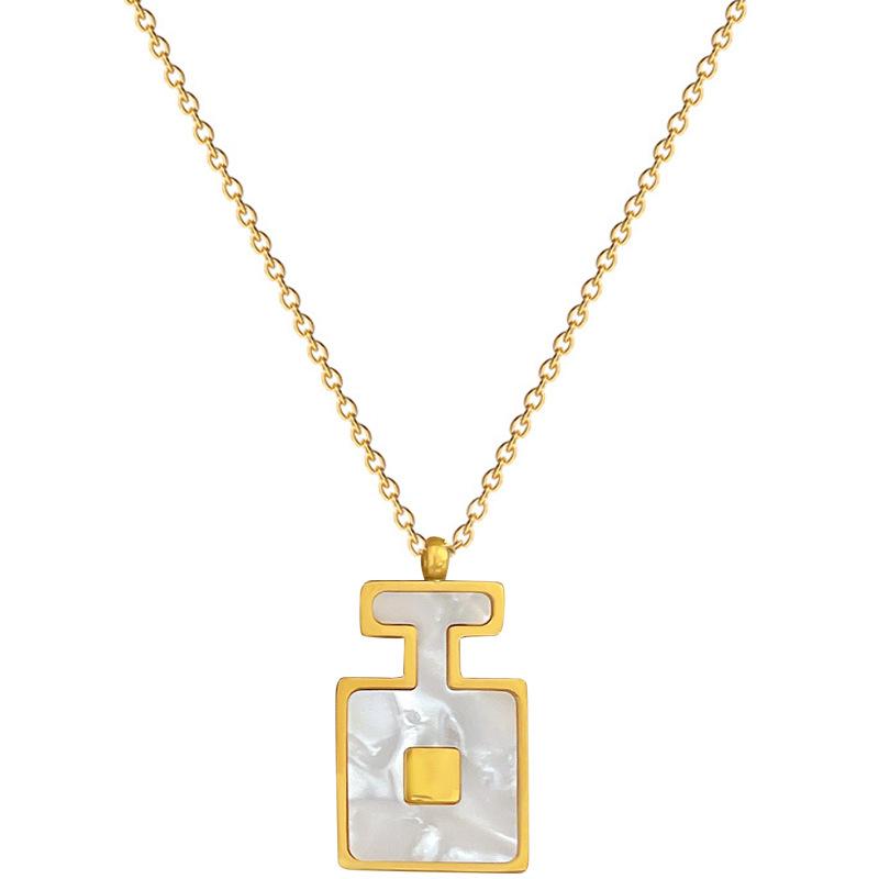 Shell Perfume Minimalist Furnace Real Gold Necklace Female Collarbone Chain Accessories