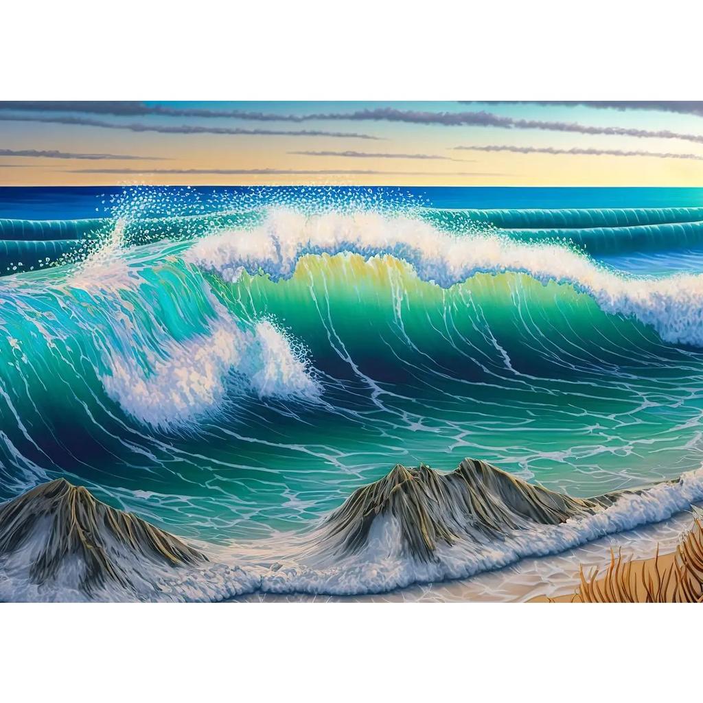 Moderne Einfache Ozeanlandschaft Poster Druck Leinwand Malerei Strand Seelandschaft Wandkunst Bilder für Wohnzimmer Schlafzimmer Dekoration