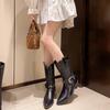 New Summer Women's Sandal Boots Braided Boot Barrel Pointed Medium Heel Mid-tube Boots Fashion Sleeve Outdoor Women's Shoes