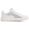 Li Ning Leather Comfortable Slip Resistant Abrasion Resistant Low Top Skateboard Shoes Women's White Gray AGCR470-1