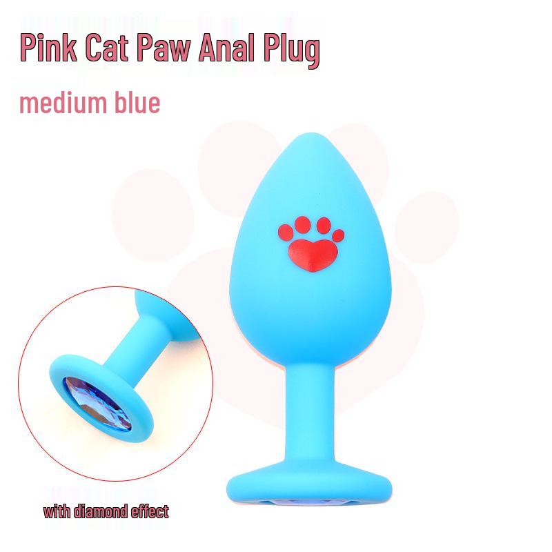 Silikonový kočičí tlapka anální kolík pro začátečníky - SM tréninkové anální korálky pro dilataci ženského análního otvoru a masturbaci