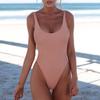 Fashion Women Sexy One Piece Swimsuit Sports Solid Backless Bathing Suit Swimwear Bikini