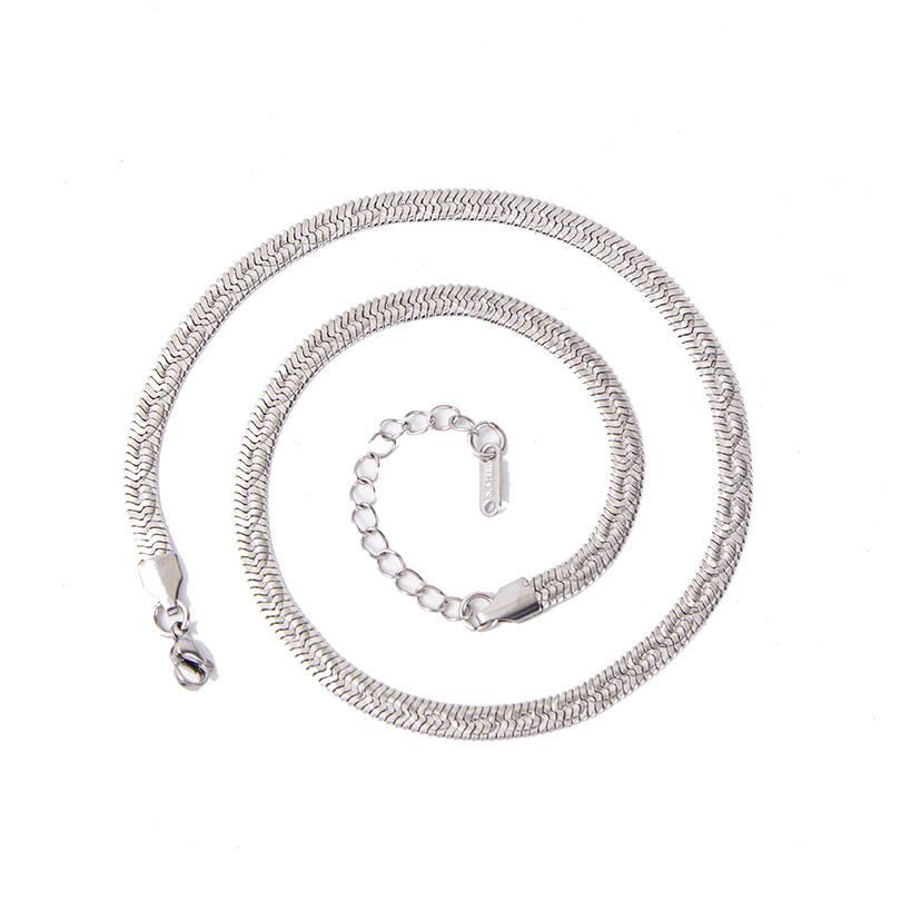 

1/7pcs Non Fading Necklace Wide5x1mm Long 40+5cm Necklace Diy Fashion Choker Jewelry Stainless Steel Chains Gift Material 1PCS