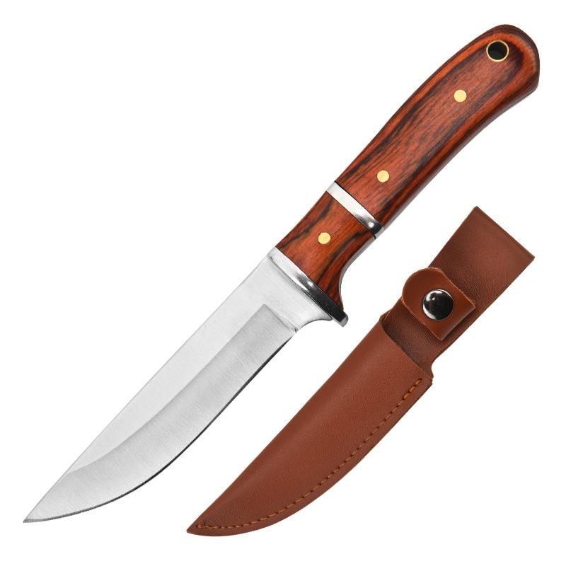 

Нержавеющая сталь острый фиксированный нож монгольский деревянный нож для гриля мяса кемпинг выживания барбекю фруктовый нож