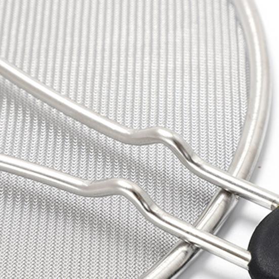 Grease Splatter Guard Stainless Steel Fine Mesh Screen with Easy-Grip Handles Blocks Oil Stains Splash Resistant Cooking Tool