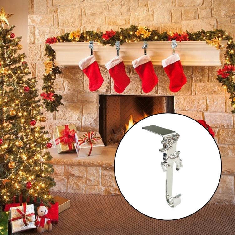 Metallic Silver Holiday Hook Decorative Curved Designs Hanger For Seasonal Decoration And Practical Storage