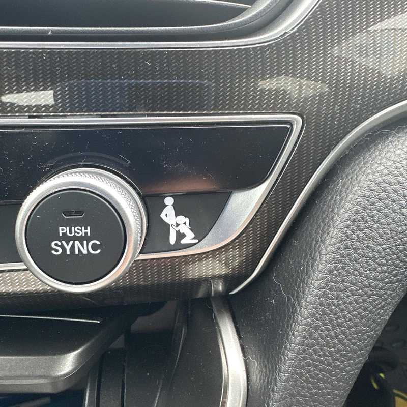 2PCS Road Head Vinyl Stickers Decals for Blank Car Buttons Funny Auto Accessories Stickers for Men Interior Decor