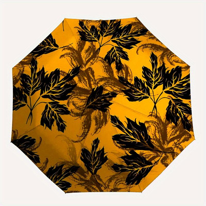 

1pc Yellow Floral Pattern Automatic Open/close Folding Umbrella, Compact Portable Travel Umbrella, Perfect Birthday/Christmas yy250807199