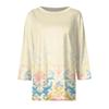 Women's Fashion Casual 3/4 Sleeve T,Shirt Printed Round Neck Pullover Top