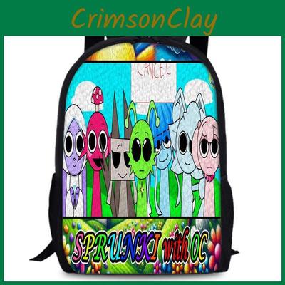 Sprunki 15in Durable Oxford Backpack Large Capacity School Students Educational