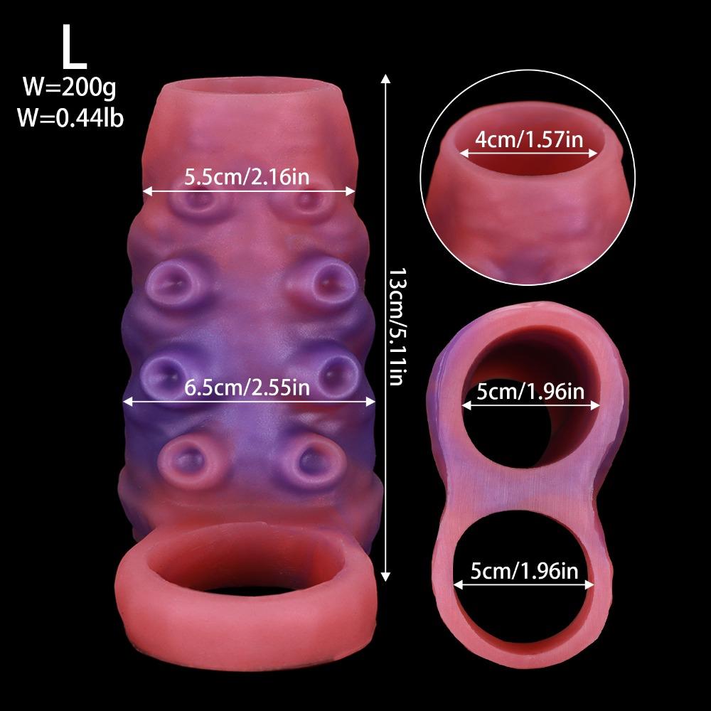Octopus Shape Hollow Penis Sleeve Soft Silicone Wearable Penis Extender for Men