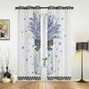 Flores de Lavanda Acuarela Botella Cortinas a Cuadros para Dormitorio Sala de Estar Tratamientos para Ventanas Cortinas Persianas Decoración de Cocina Cortinas