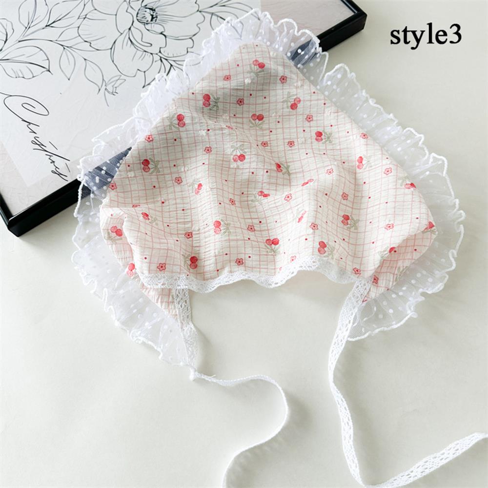 Sweet Floral Lace Hair Scarf Wraps Women Triangle Headscarf Thin Breathable Ribbon Retro Hair Accessories Headwear Turban Scarf